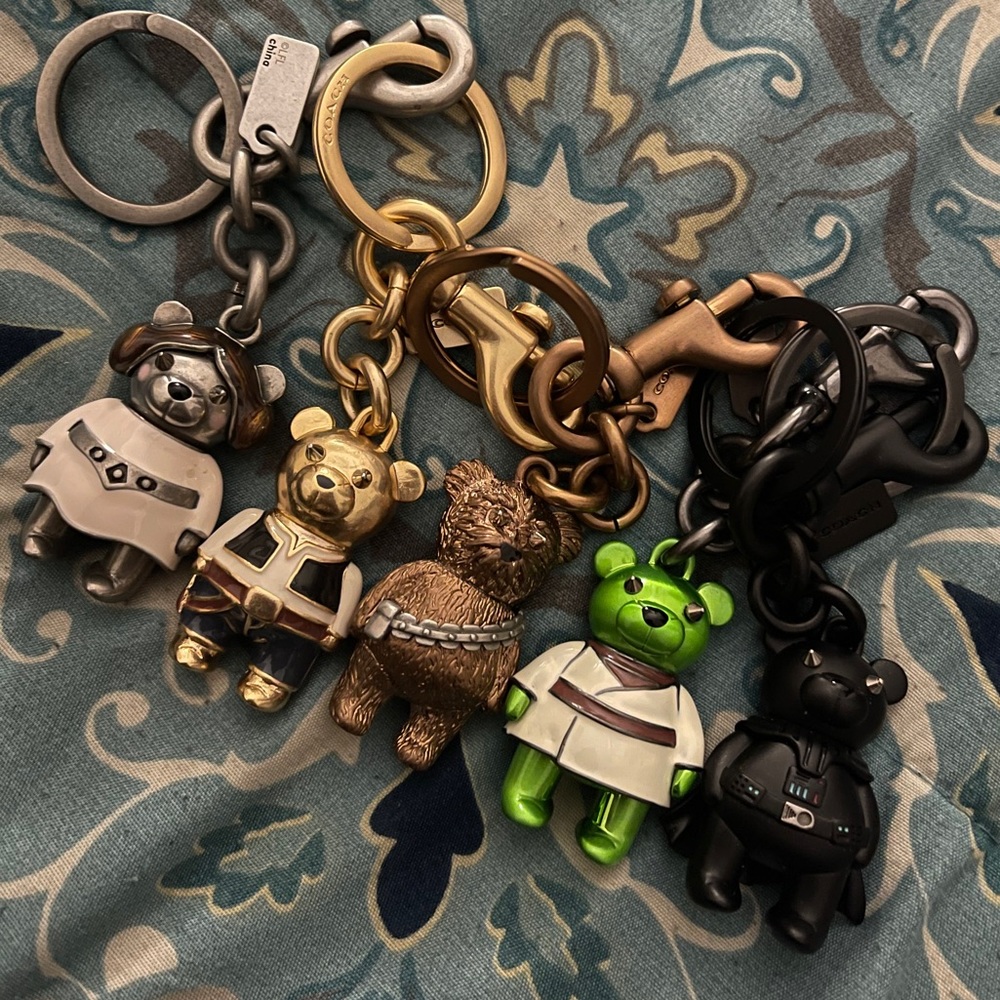 Complete set of Coach Star Wars bear bag charms